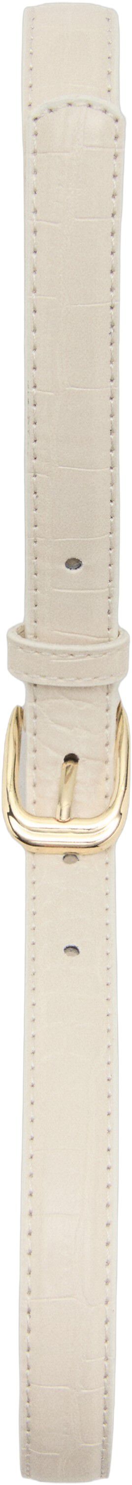 Thin faux crocodile leather belt