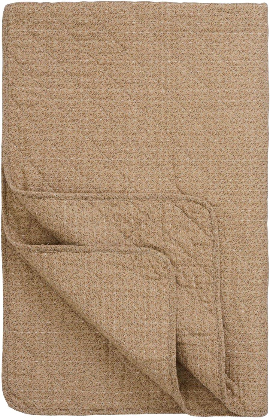 Quilt beige m/sm&aring; brune blomster