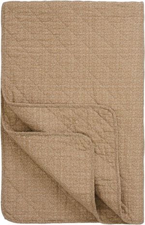 Quilt beige m/sm&aring; brune blomster