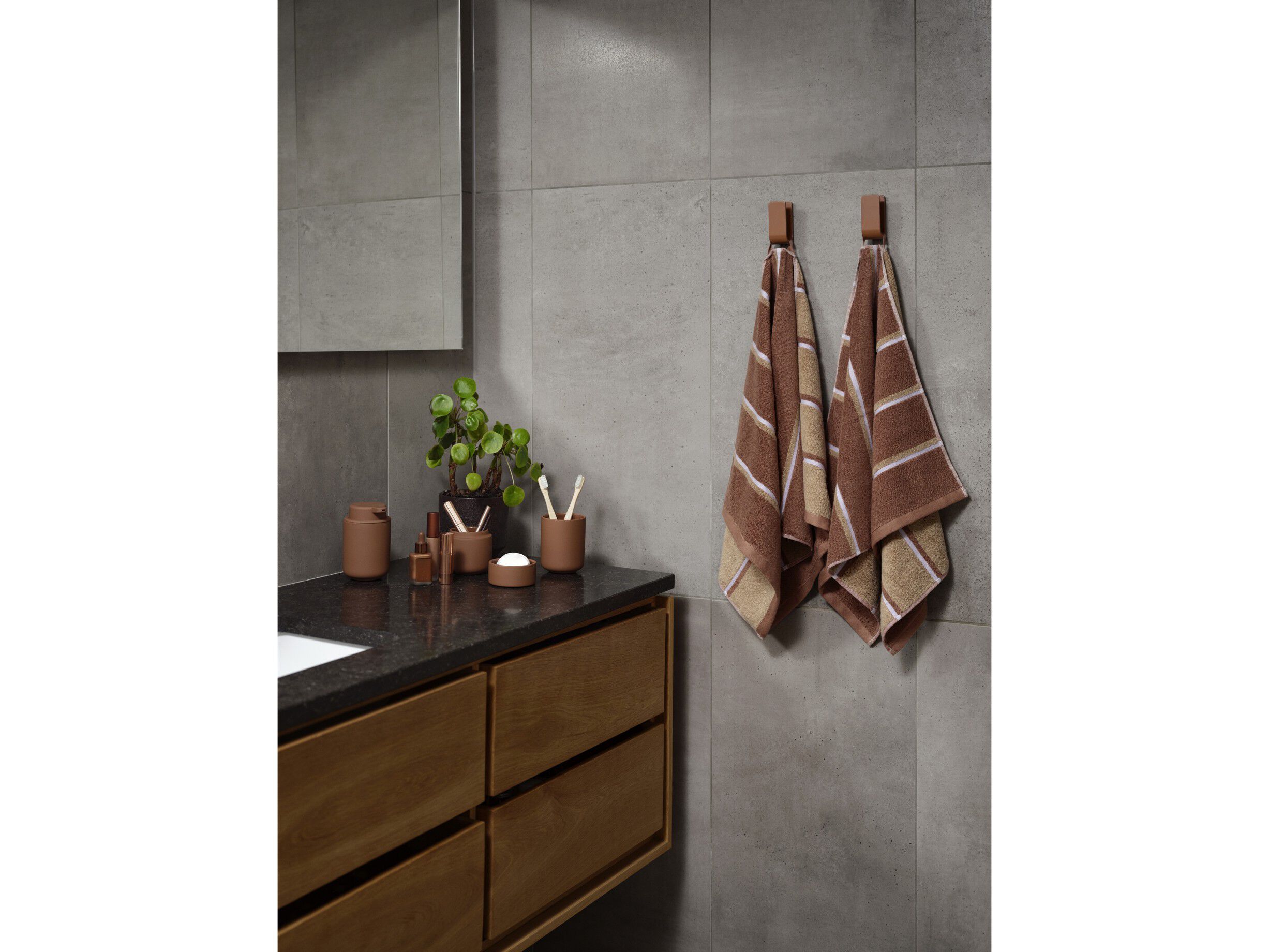 Handduk Sauna 50x100 White/Soft Grey/Eucalyptus