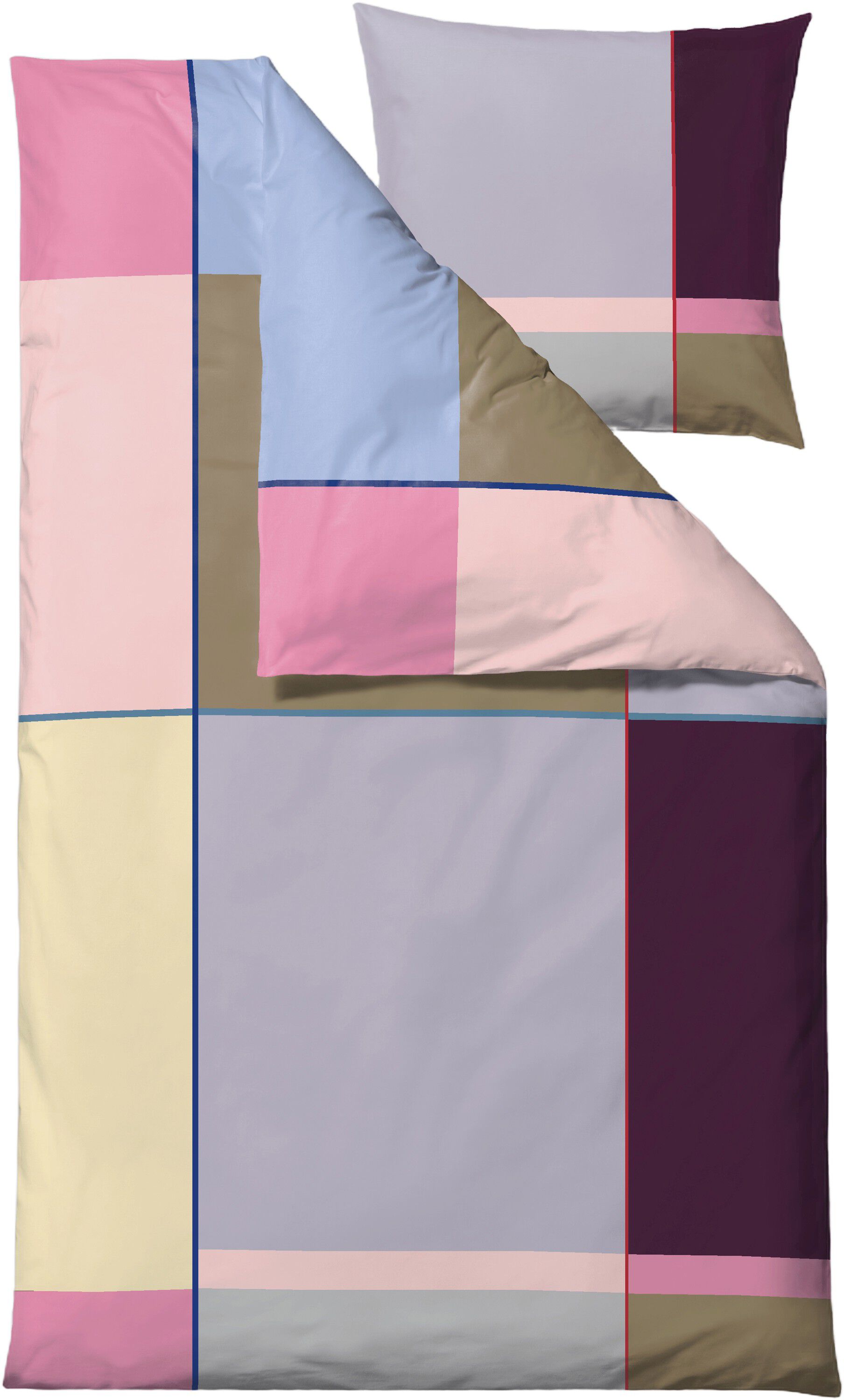 P&aring;slakanset 140x200 Colour Block Lavender