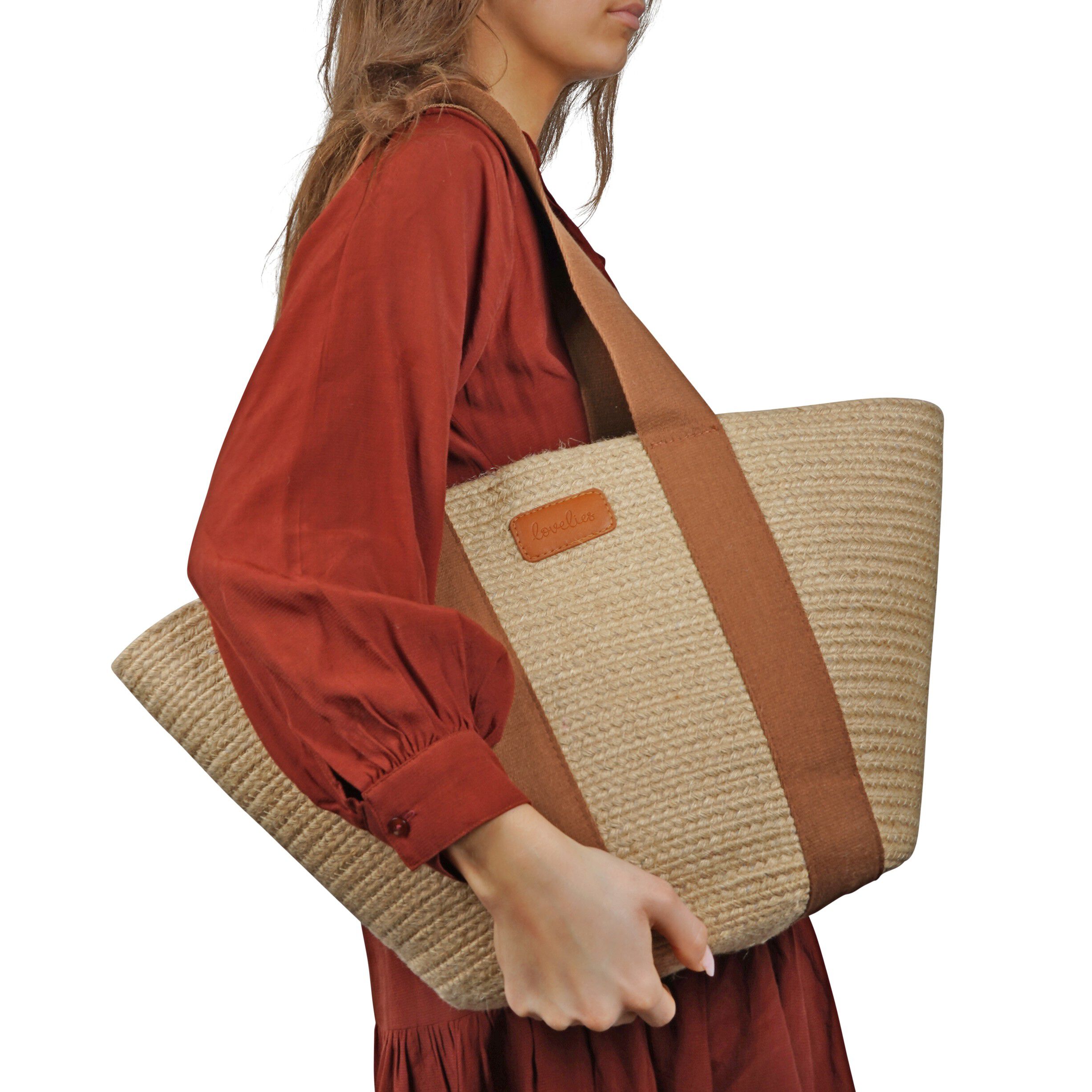 PEPPINO - JUTE BAG WITH COTTON HANDLES 45 X 40 CM