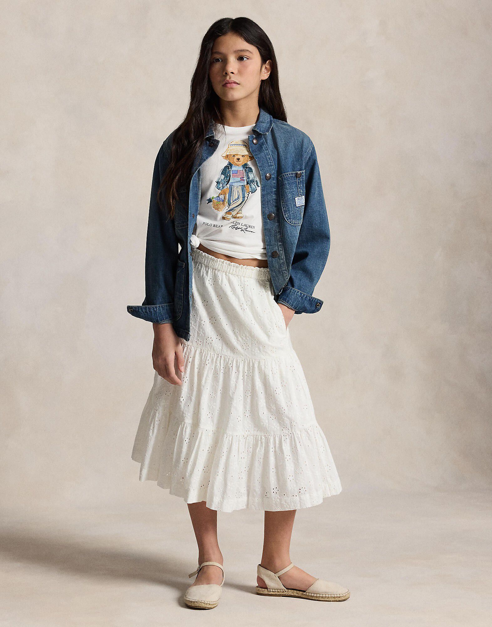 Eyelet Cotton Maxi Skirt