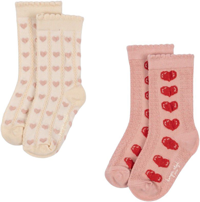 2 Pack Heart Jaquard Socks