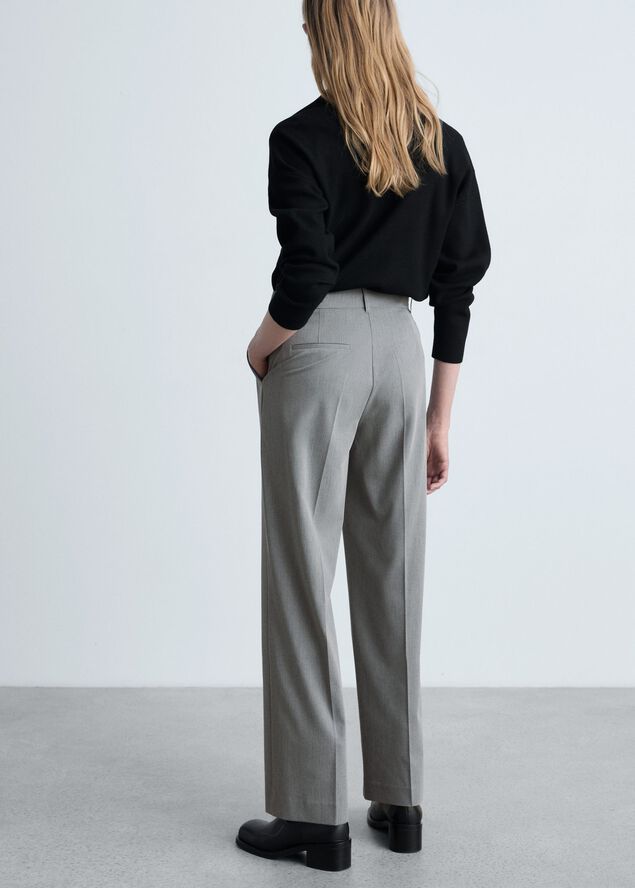 Straight mid-rise trousers
