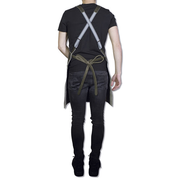 Læderforklæde Suspender Serie Apron Vintage Grey