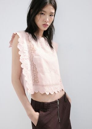 Cotton top with embroidered details
