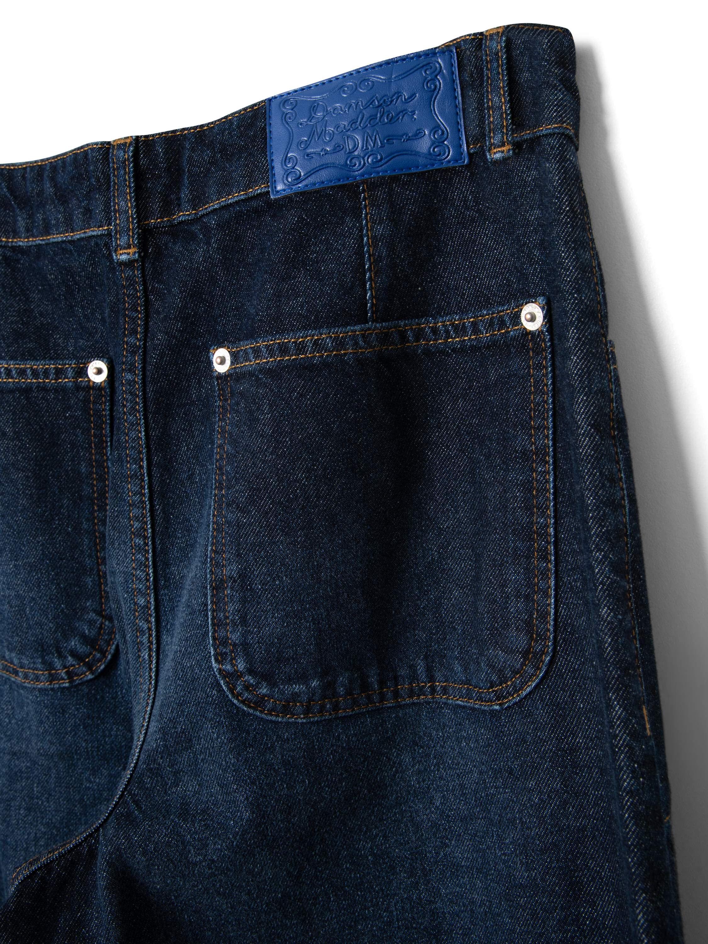 GIGI BAGGY WIDE TURN-UP JEANS - RINSE SLATE WASH
