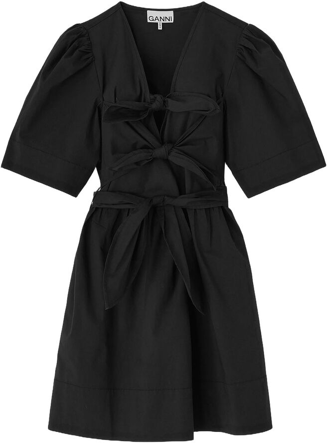 Stretch Cotton Mini Tie Strap Dress