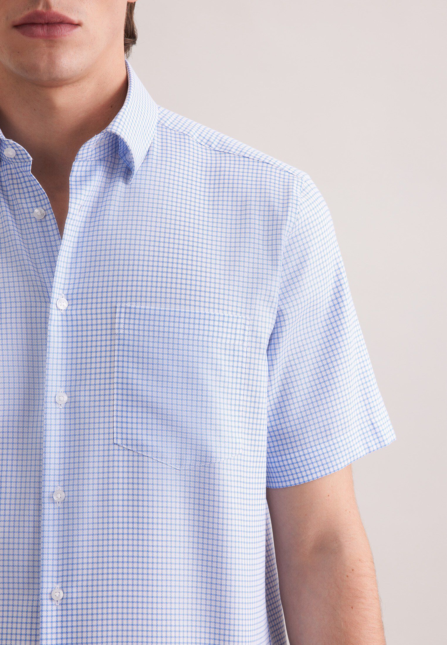 Business shirt Regular 1/2 Covered-Button-Down-Collar Check