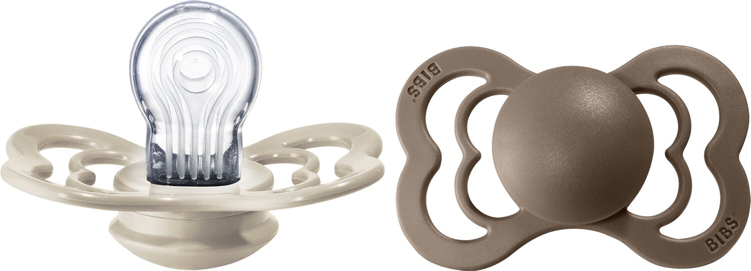 BIBS Supreme 2 PACK Silicone Size 1 Haze/Blossom