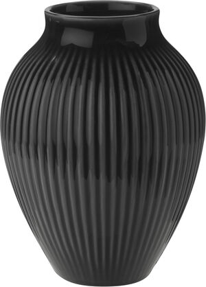 Knabstrup vas H 12. 5 cm ripple black
