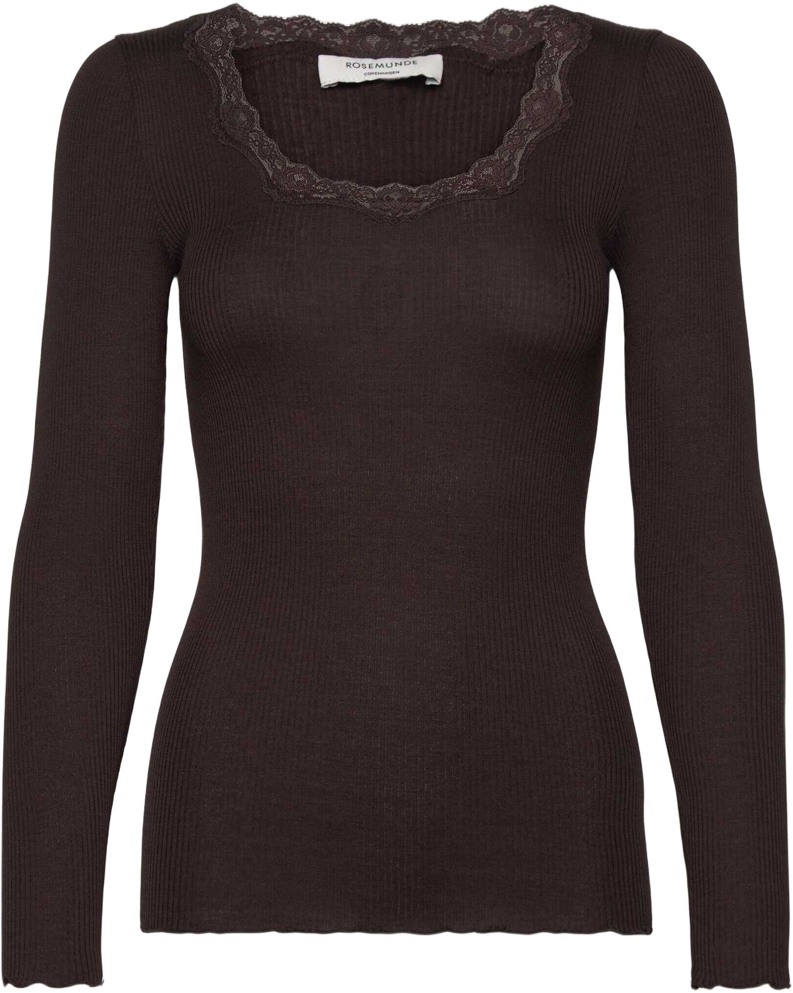 RWBabette Silk LS U-neck Lace T-shirt