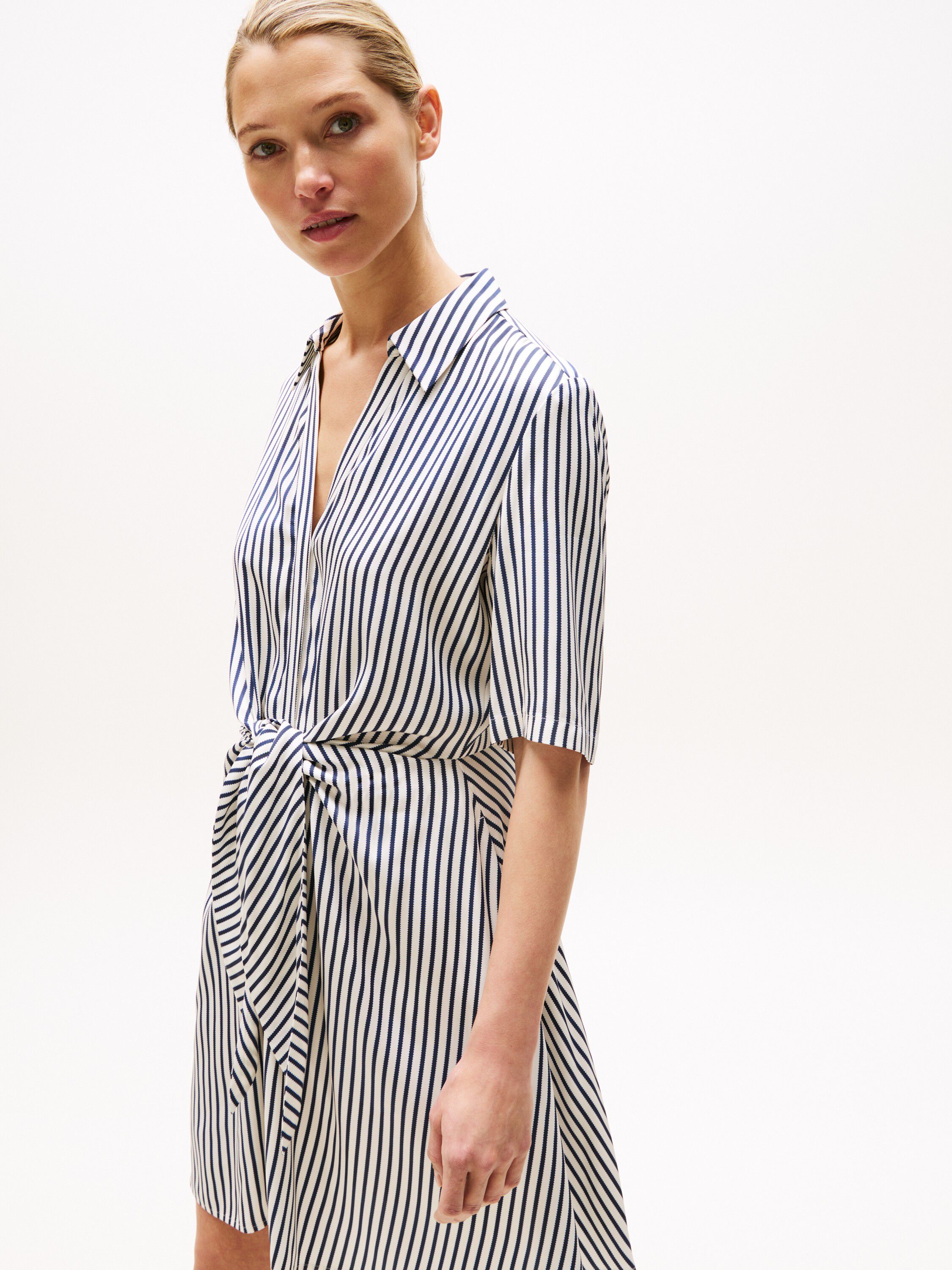 VIS TWILL S/S KNOT SHORT DRESS