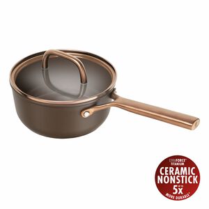 Milano, Kastrull med glaslock 18 cm, Brun