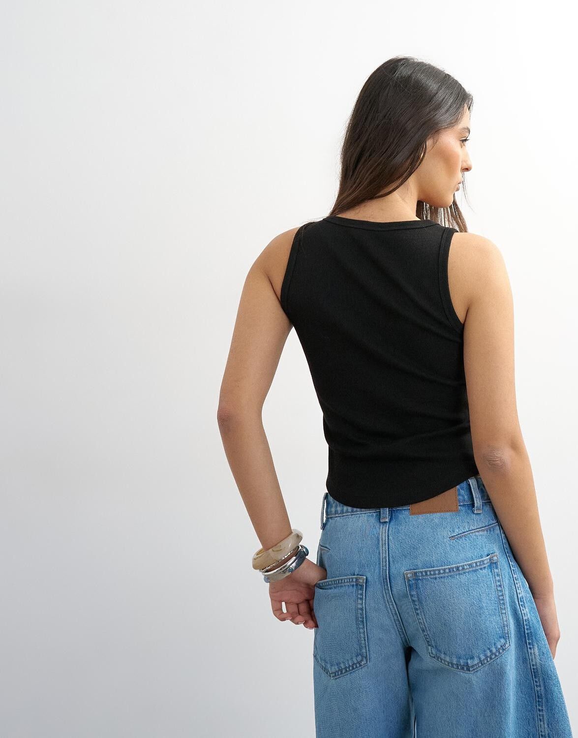 Tsbritt Sl Rib Scoop Curve Hem Vest Jrs