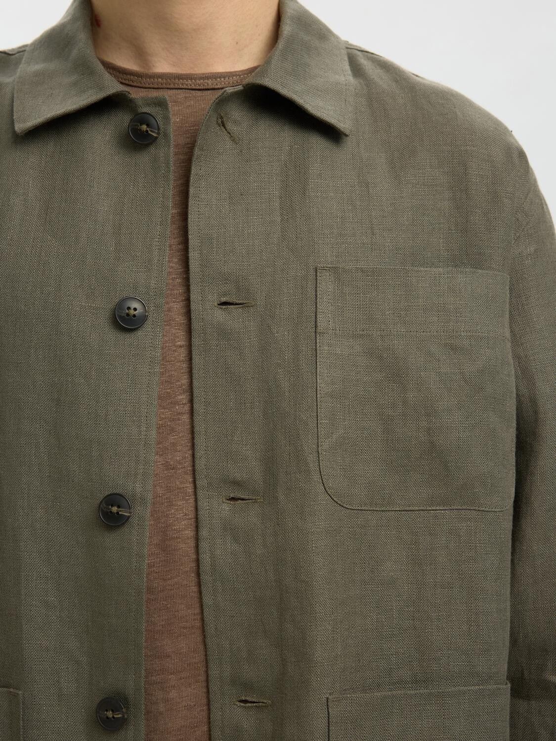 Slhregbaird Linen Overshirt Resort