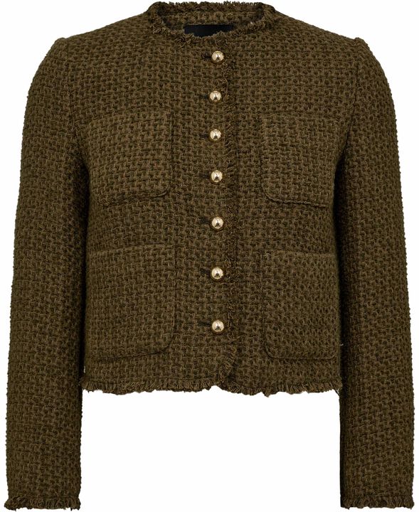 Tweed jacket with jewel buttons
