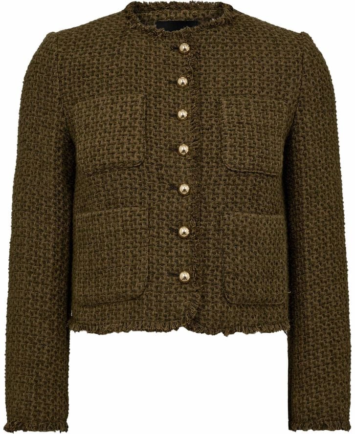 Tweed jacket with jewel buttons