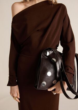 Asymmetrical dress with gathered de