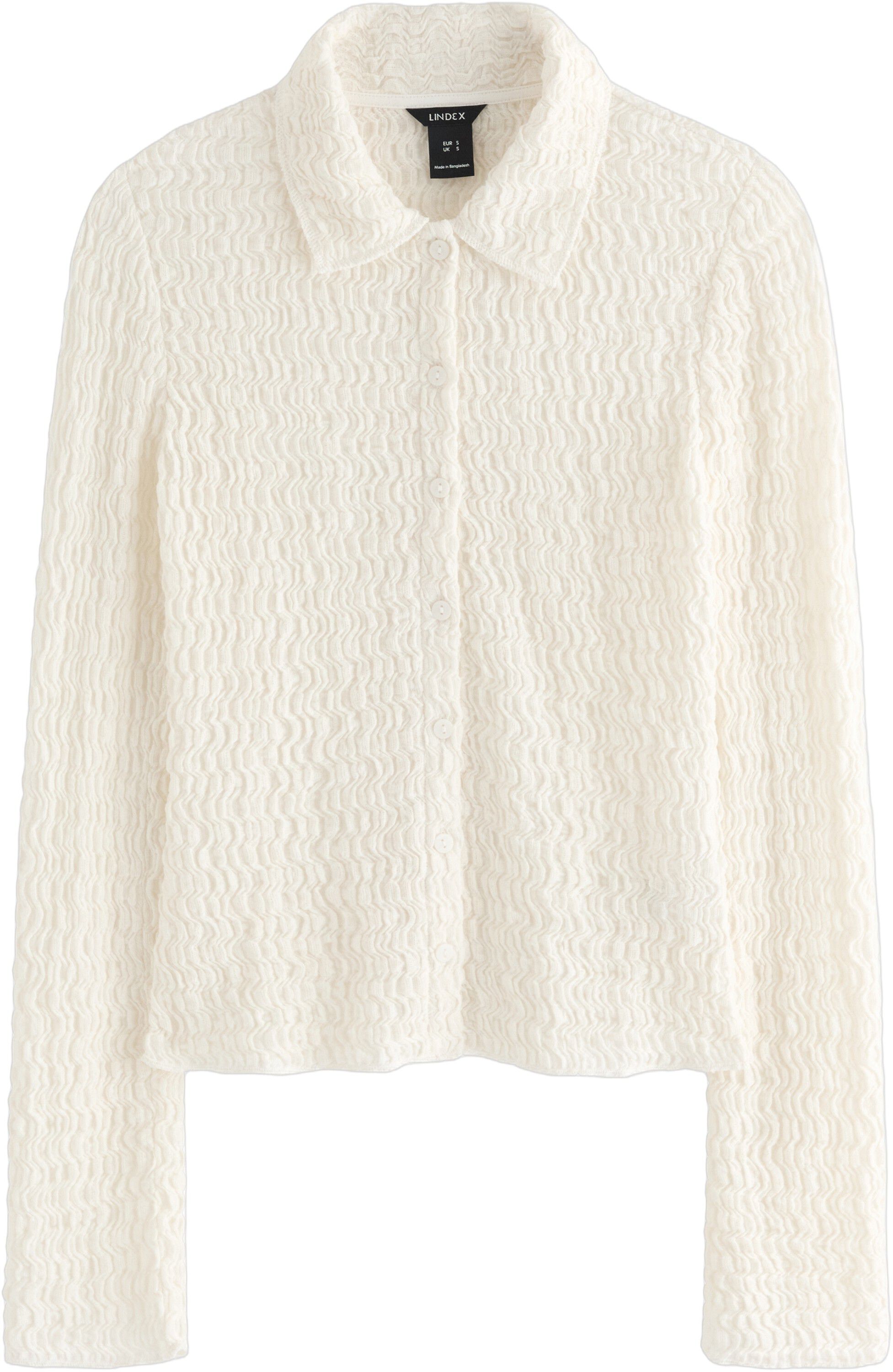 Langermet jerseyskjorte med heldekk