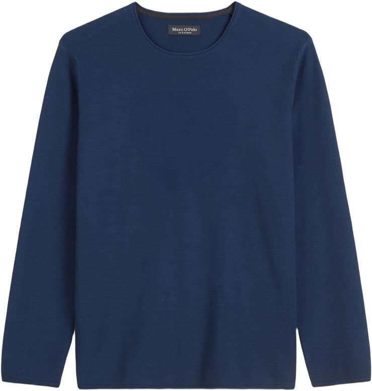 Crewneck, cotton slub, piqué struct