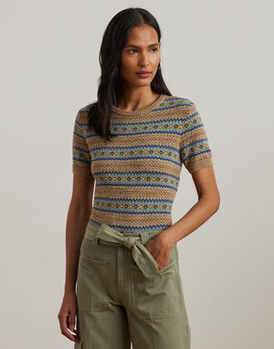 COMBED COTTON/LINEN-SS SWEATER
