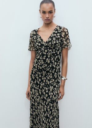 Floral print straight midi dress