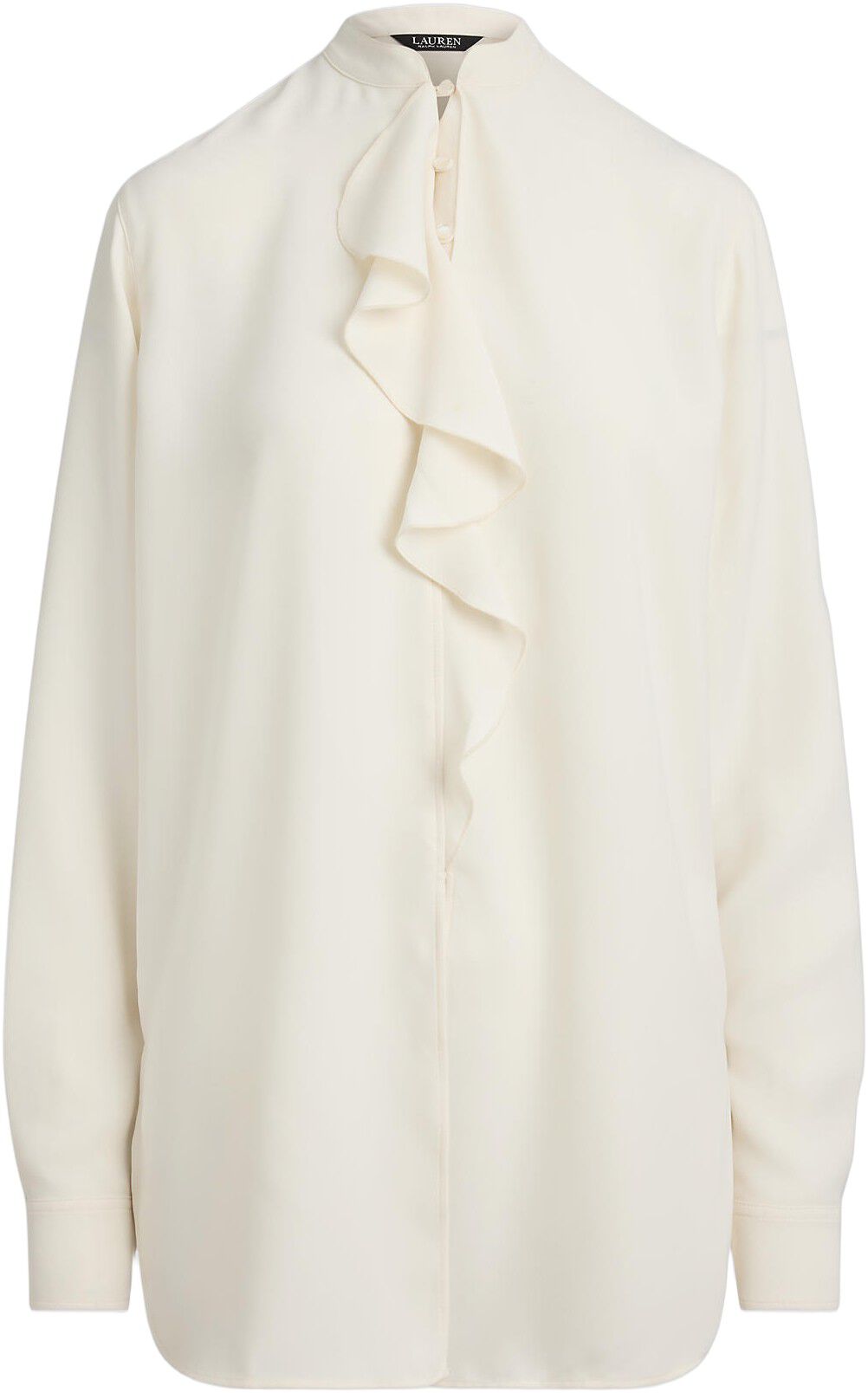 Ruffle-Trimmed Georgette Tunic