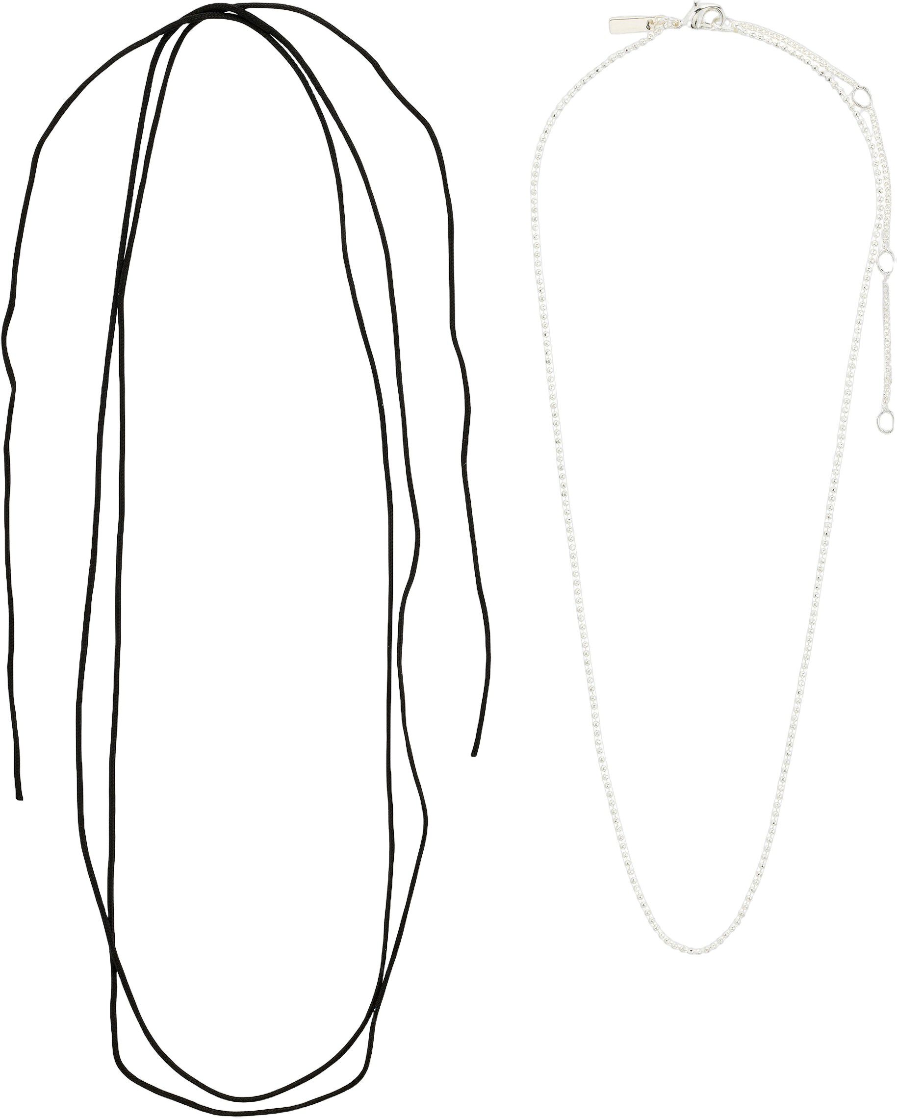 CHARM halsk&aelig;der 2-i-&eacute;t s&aelig;t, s&oslash;lvbel