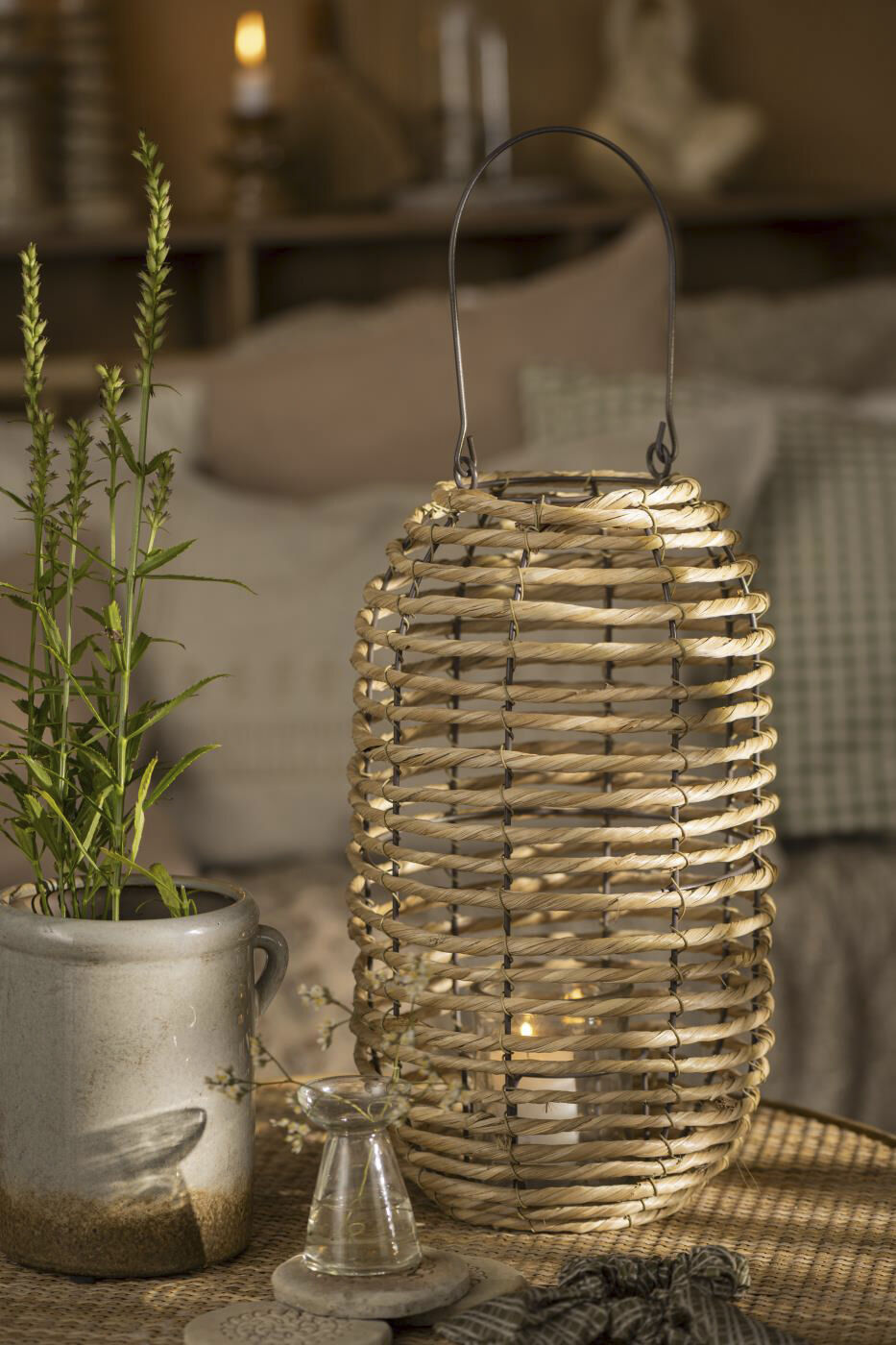 Lygte s&oslash;gr&aelig;s og metal m/glasindsats