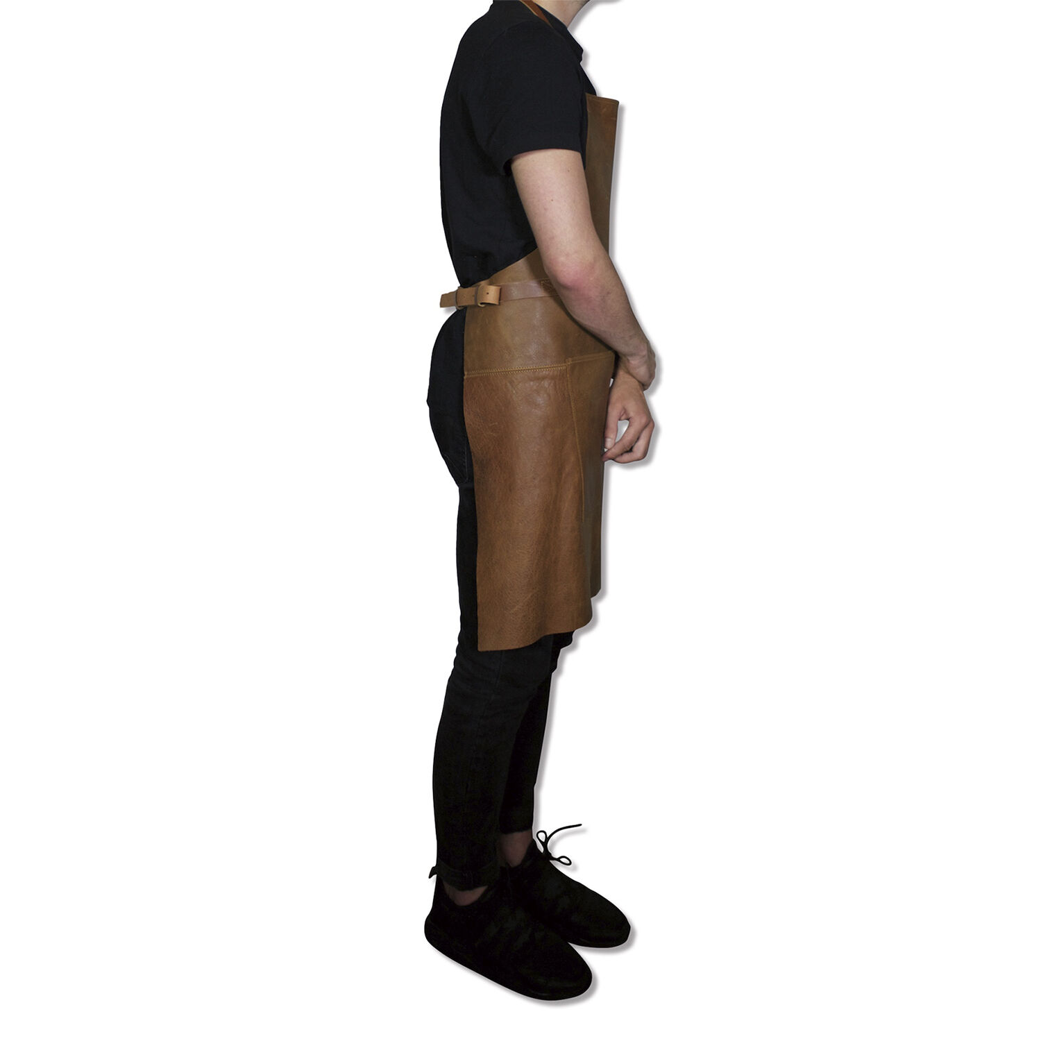 L&aelig;derforkl&aelig;de BBQ Style Apron Vintage Camel