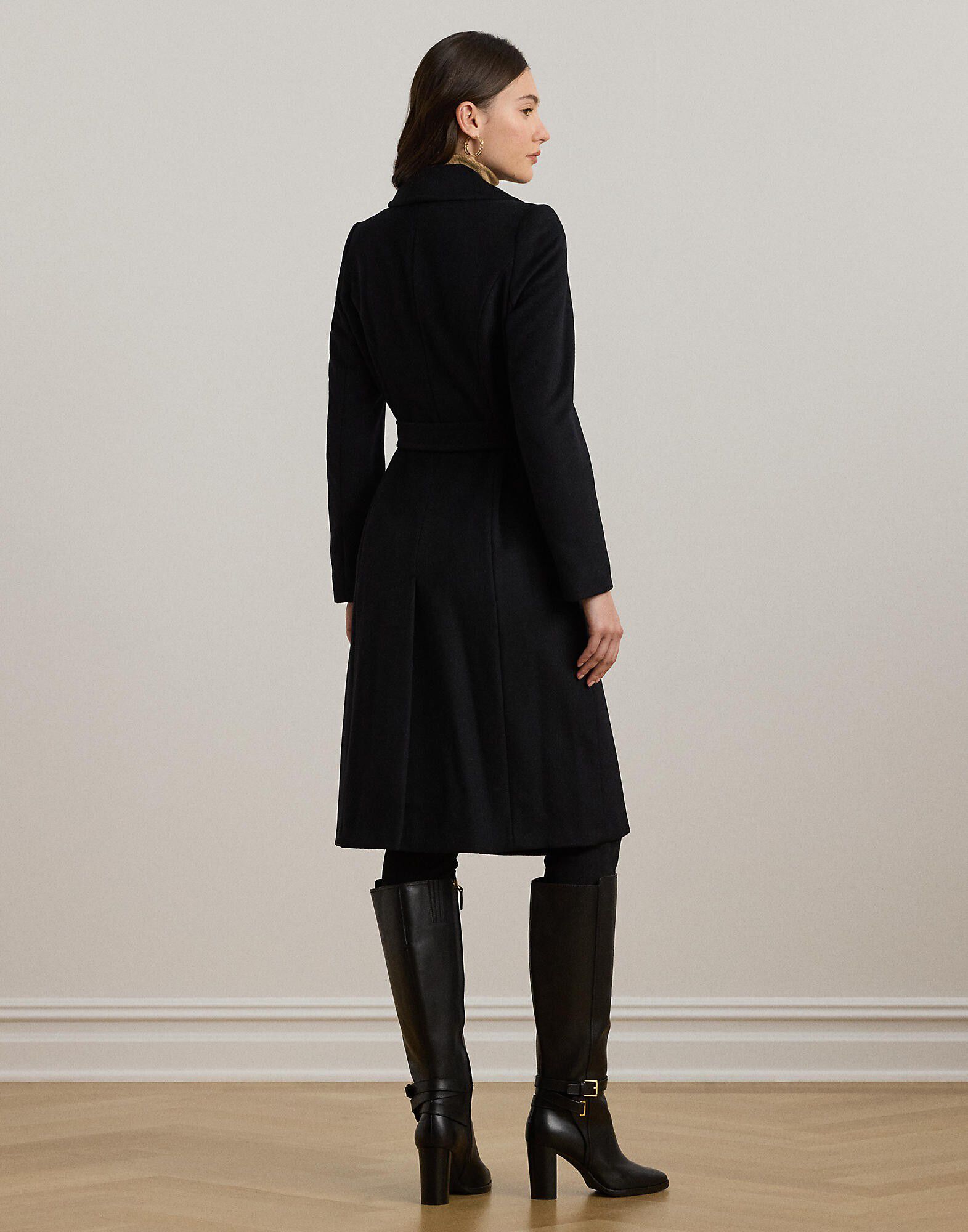 Belted Wool-Blend Wrap Coat