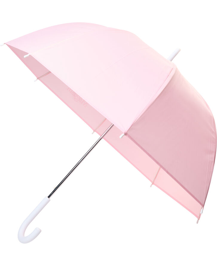 Umbrella Transparent Pink Dome White Logo