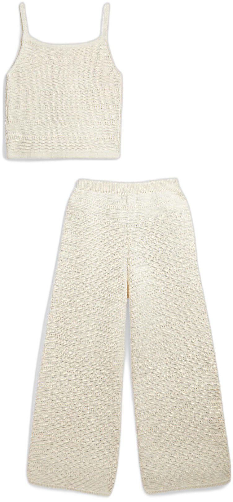 Crocheted Cotton Sweater Top & Pant