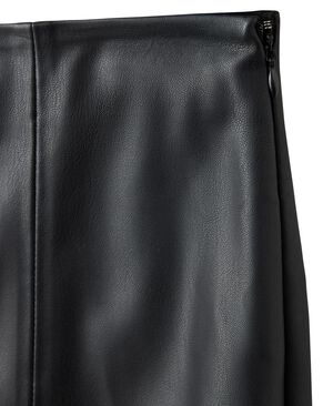 Straight leather-look skirt