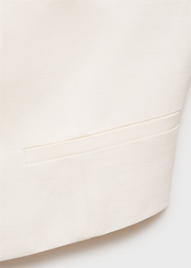 Linen-blend suit waistcoat