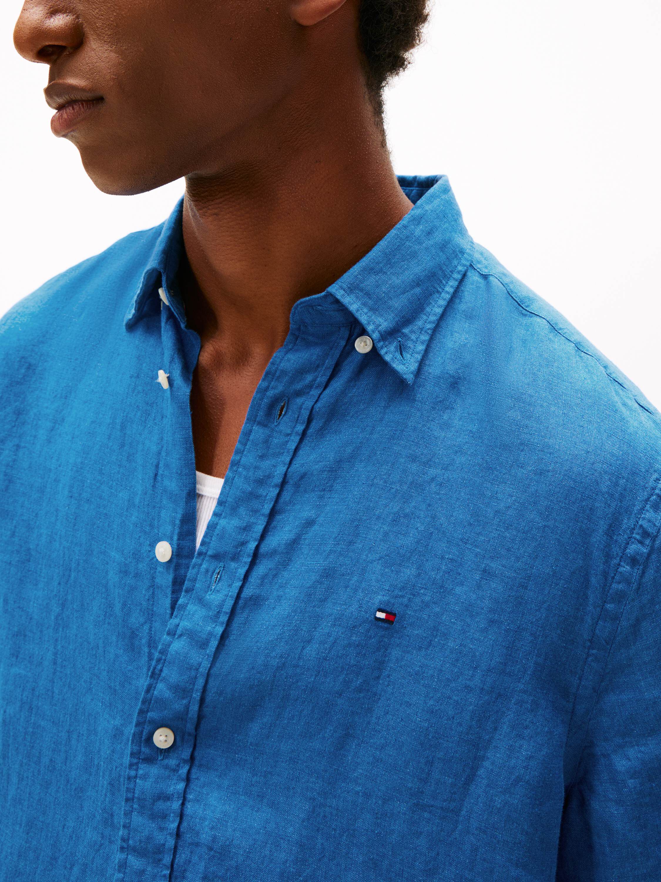 Regular Fit Washed Linen Short Sleeve Shirt