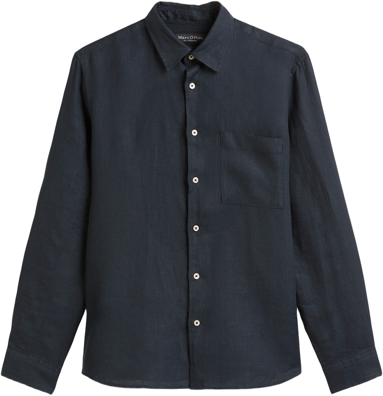 Kent collar, long sleeves, one rect