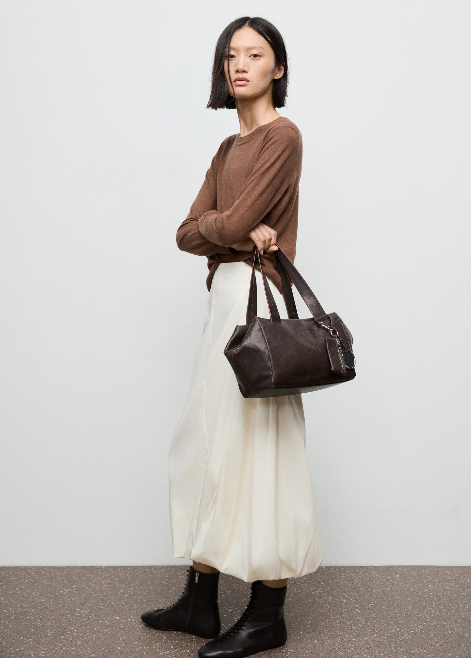 Fine-knit crew-neck sweater