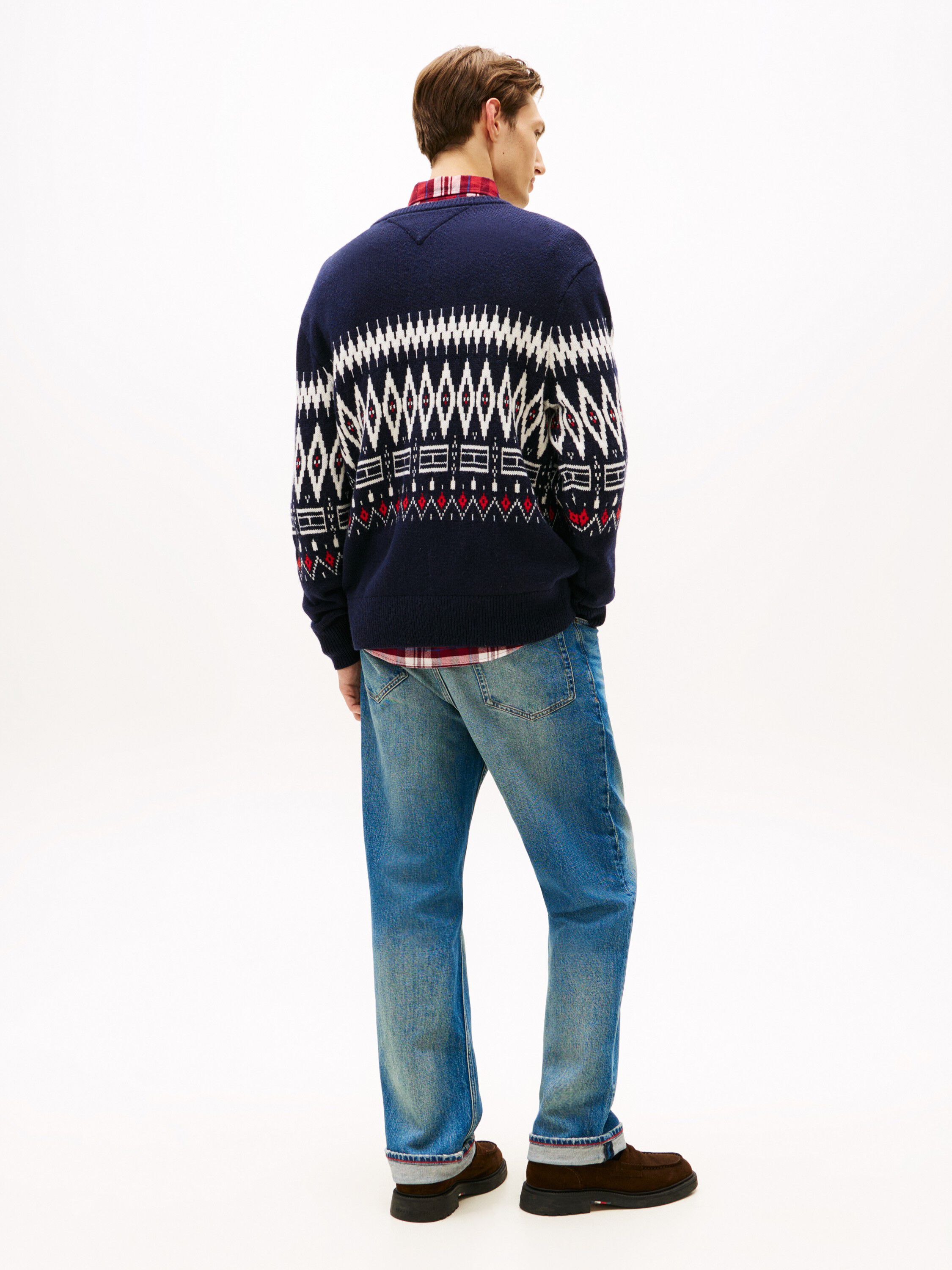 PLACED FAIRISLE WOOL BLEND CREW