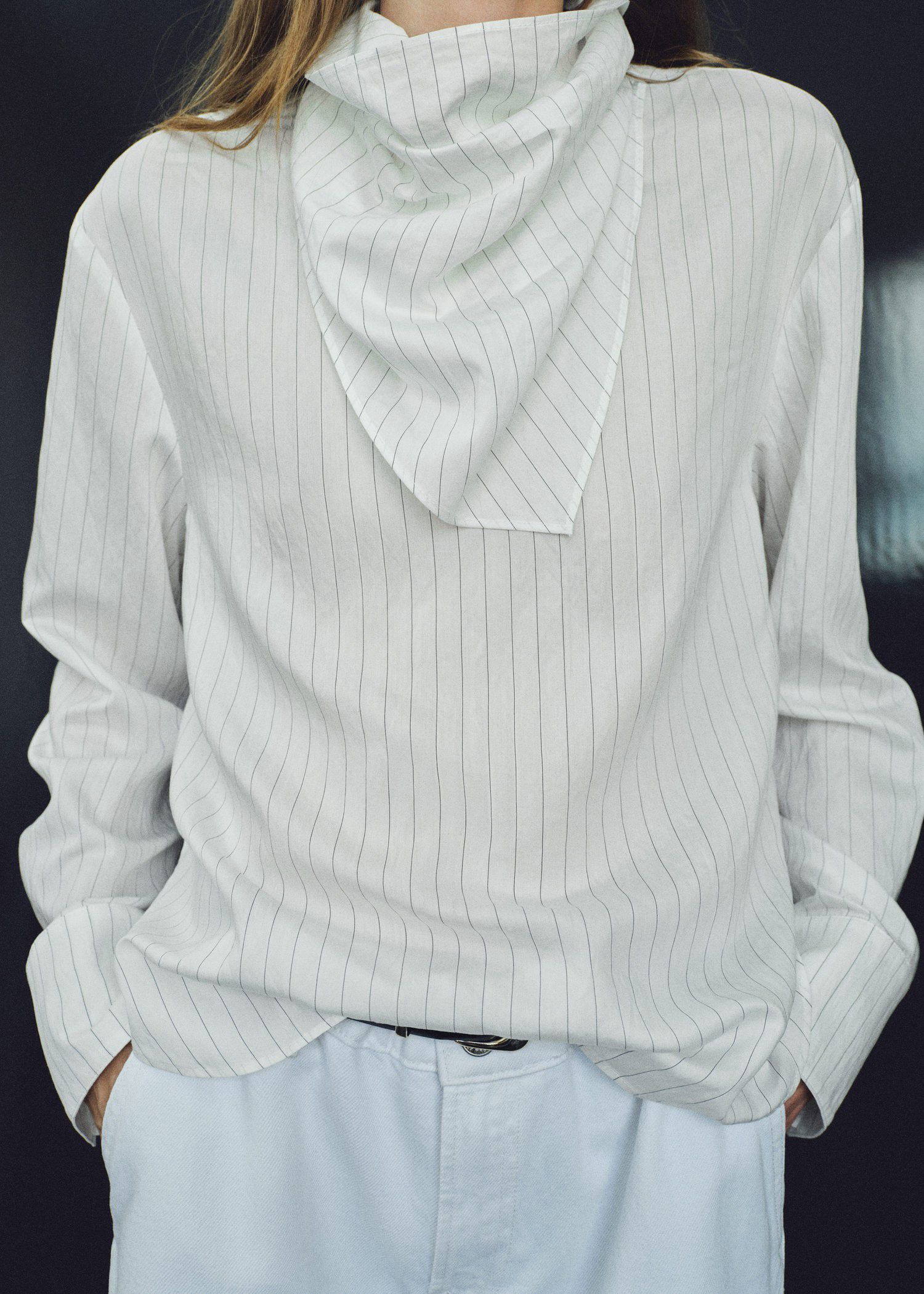 Striped handkerchief blouse