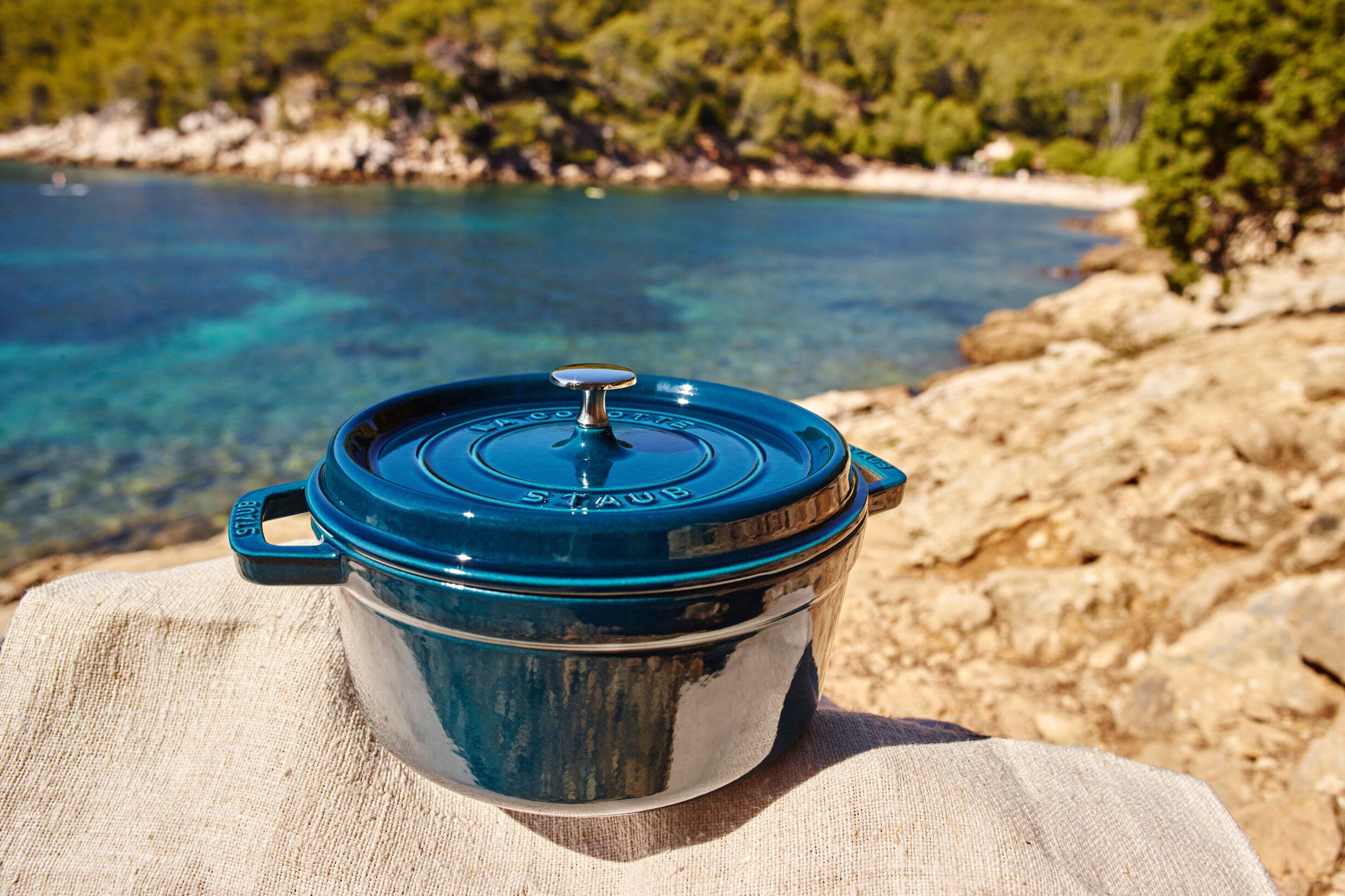 La Cocotte Gryta 28 cm / 6,75 l, Rund, La-Mer, Gjutj&auml;rn