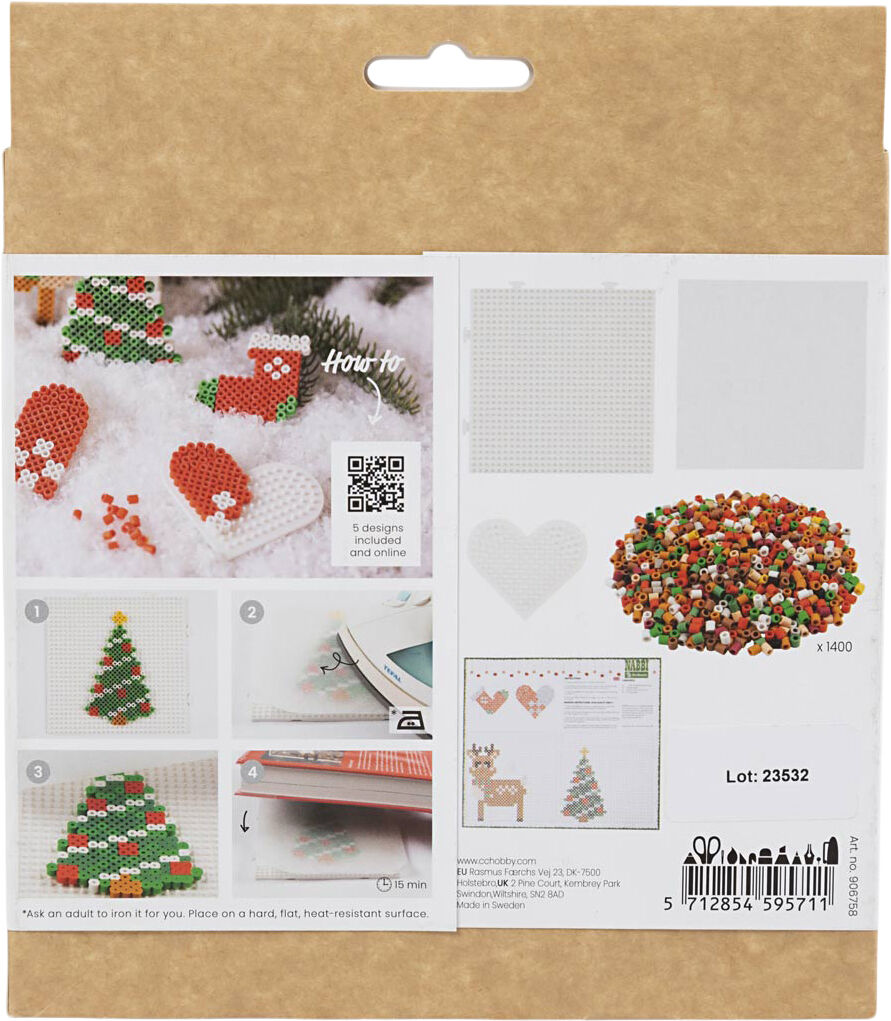 DIY Kit BioBeads , Julemand, julesok, julehjerte, juletr&aelig; o