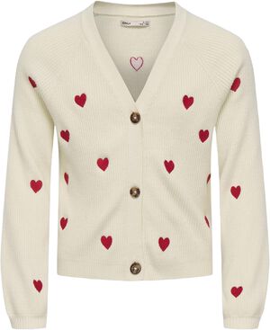 KOGDANA LIFE LS HEART VNECK CARDIGA