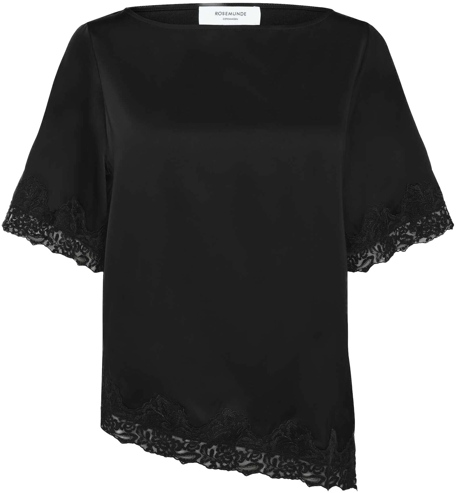 RWPatricia Silk SS Lace Boatneck Blouse