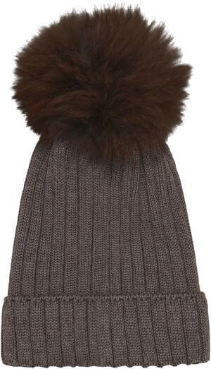 Hat Knit Alpaca Pompom