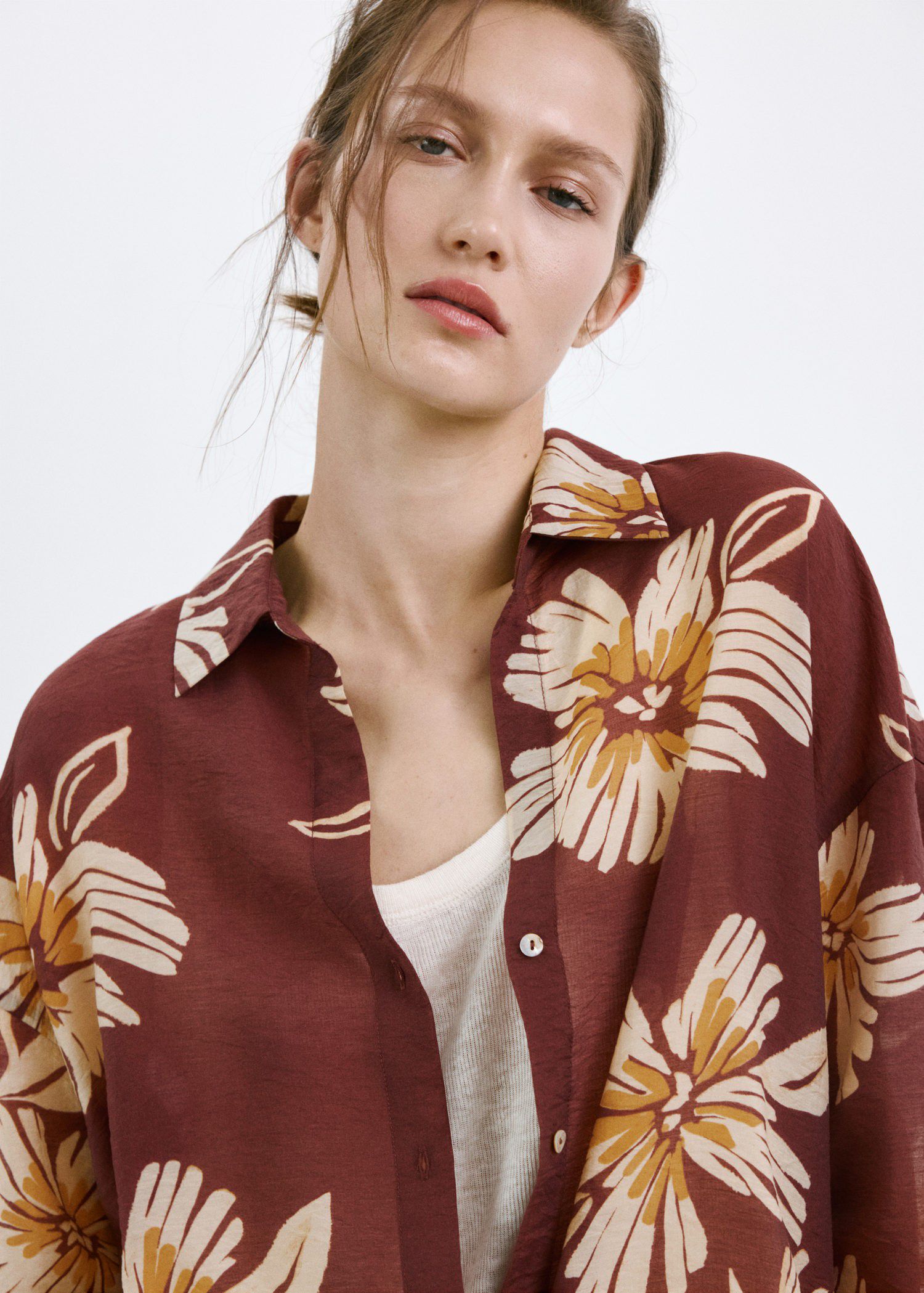 Printed lyocell shirt