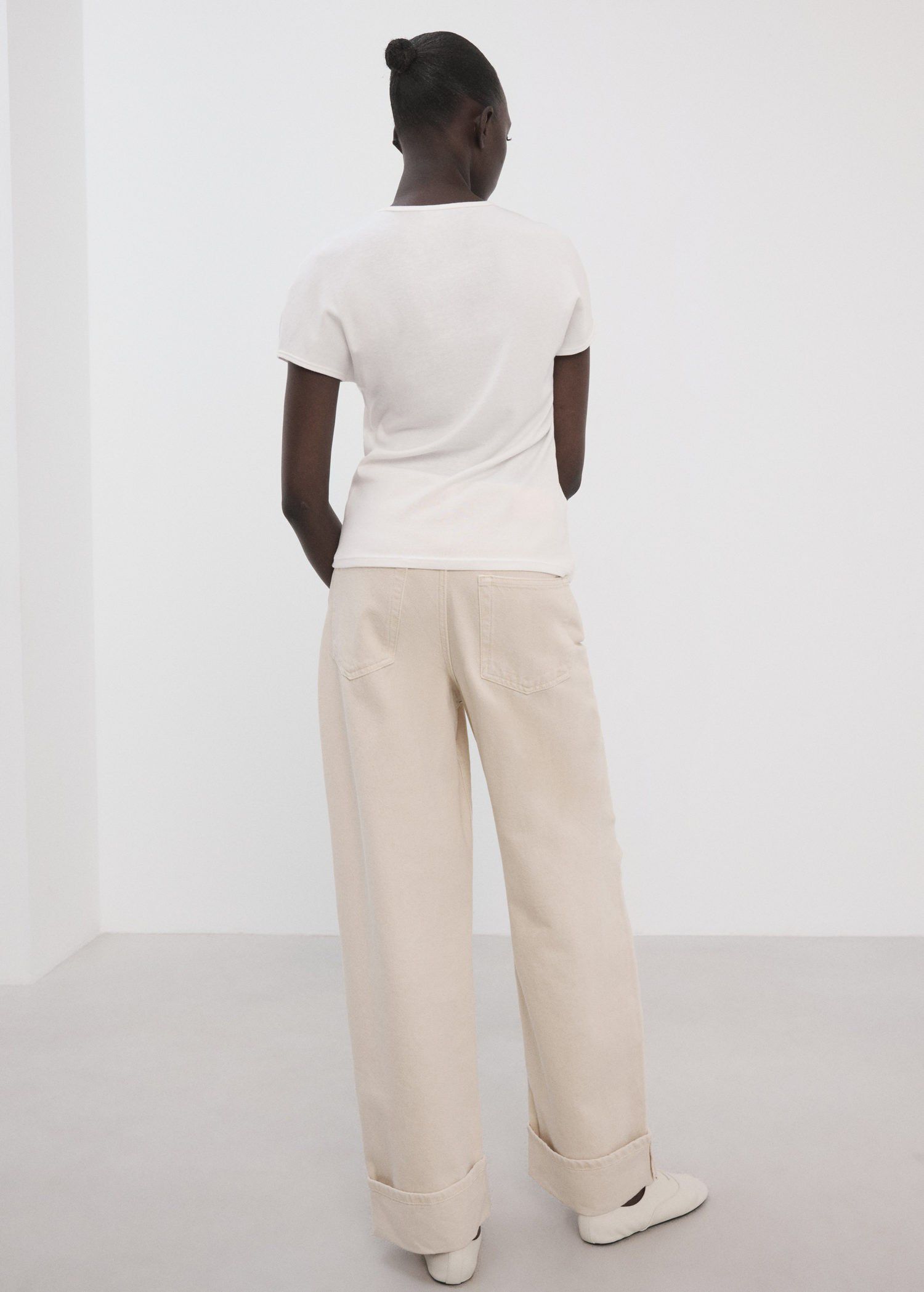 Short-sleeved cotton-blend t-shirt