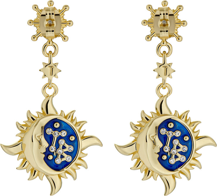 DELSTAR Sun Moon Crystal Drop Earri